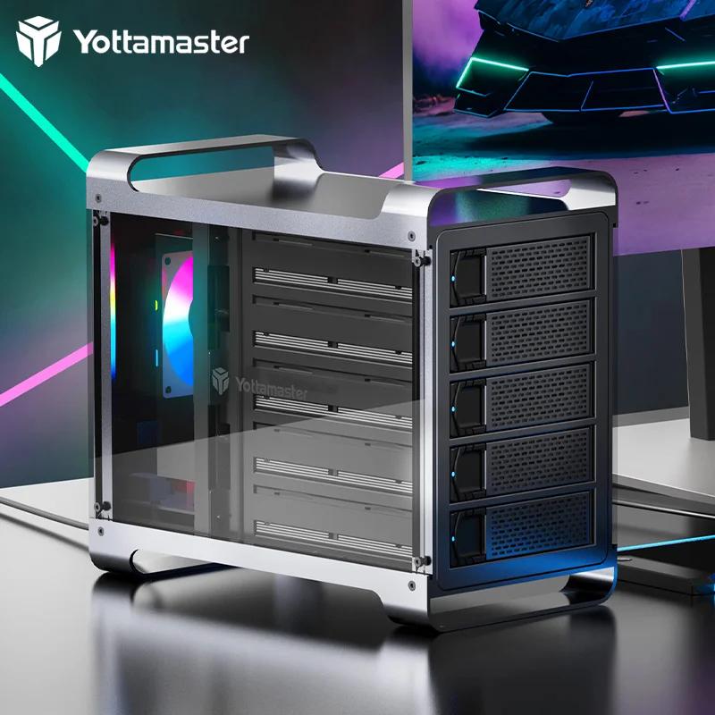 Yottamaster RAID  ϵ ̺ ̽, SATA HDD SSD Ŭ, NAS  USB 3.0, ִ 150W, 90TB, 5 , 2.5 3.5 ġ